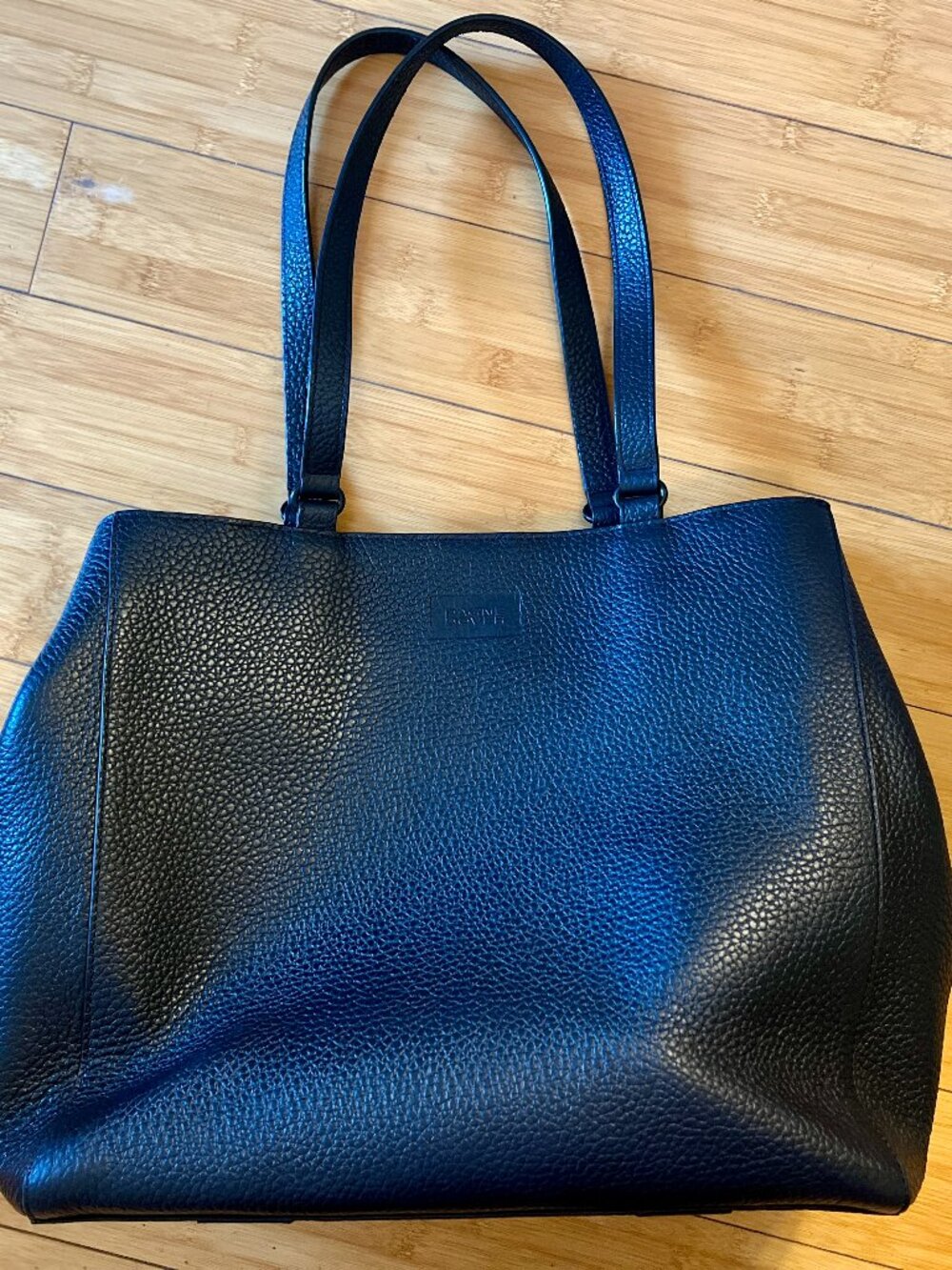Dagne Dover Allyn Leather Tote In Onyx Black Pebbled Leather Large Shoulder Bag